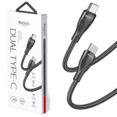 30cm Yesido Type C Male to Male 45W Charging Data Cord YS29 Mobile Accessories