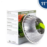 Foldable Stainless-Steel Large Size 28cm Steamer Basket W/ Handle 7.1" to 11" Home Essentials