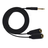 1.8M 6.35mm TRS Stereo to Dual 1/4" TRS Stereo Adapter Y Splitter AV Adapters