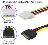 20cm 15 Pin SATA Male to 4 Pin Molex Female IDE HDD Power PC Accessories