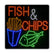 Epoxy FISH & CHIPS LED Sign 60x60cm Ready-Made LED Signs