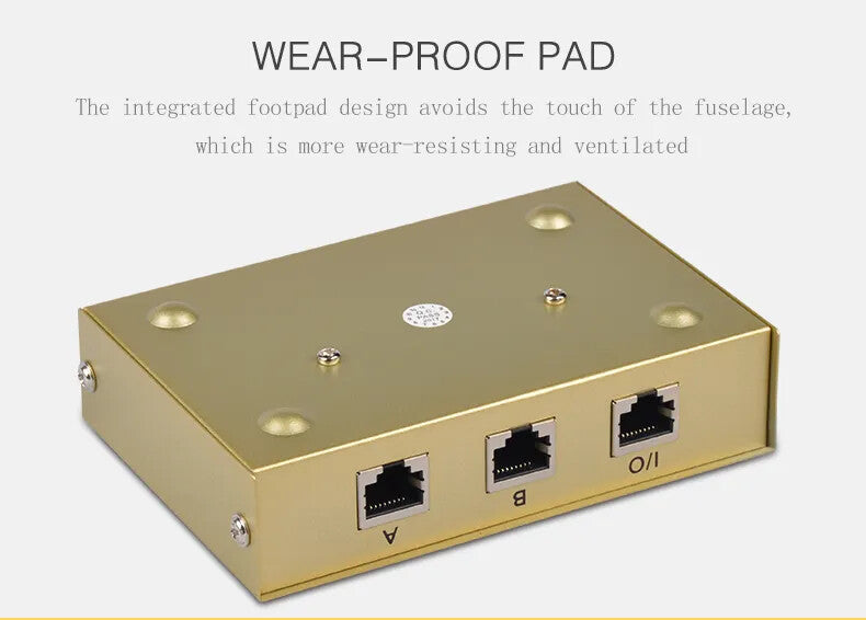 2 Ports RJ45 Network Switch Box Data & Communication