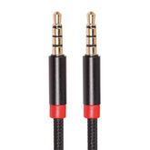 4 Pole 3.5mm Stereo Aux Male to Male Fabric Cable AV CABLES