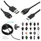 USB Type-C Charger Cable For Garmin Fenix 7 6X 5X Pro Vivoactive Forerunner 45 Mobile Accessories