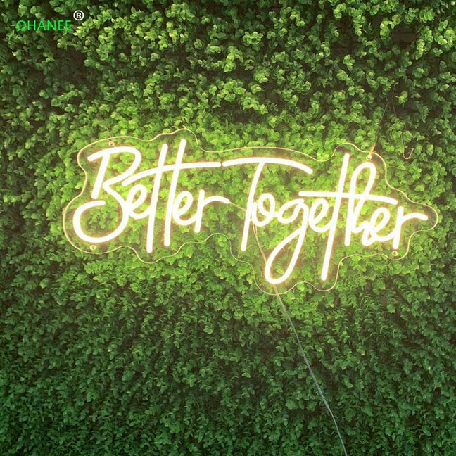 LARGE 68cm Better Together LED Neon Light Sign Party Wedding Hotel Be ...