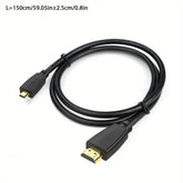 1.5M Micro HDMI to HDMI Male Cable 1.4V Gold Plated HD 1080P AV Cables