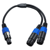 1 Male to 2 Female Speakon Splitter Cable AV Cables