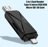 3 in 1 USB Type C Micro Card Memory Card Reader FS29 PC Accessories