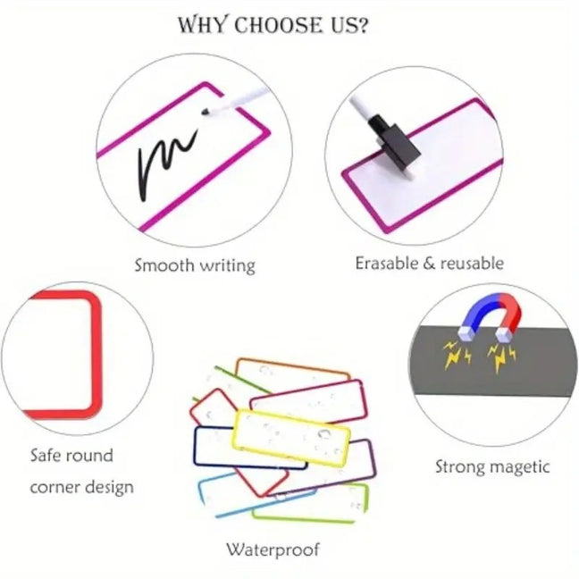 Magnetic Dry Erase Labels Reusable Name Tags for Fridge Shelves Wareh ...