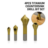 4PCS Titanium Countersink Drill Bit Set DIY & Home Tools