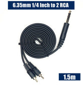 6.35mm Stereo TRS 1/4 Inch to 2 RCA Audio Y Splitter AV Cable