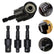 4-Piece Right Angle Drill Adaptor Impact Drill Bit Extension 360° Rotatable Kit DIY & Home Tools