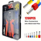 Wire Terminals 1200pcs Kit W/ HSC8 6-4A Plier Self-Adjusting Insulated Crimp Set DIY & Home Tools
