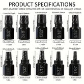 Damaged Screw Extractor 10PCS Set DIY & Home Tools