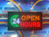 OPEN 24 HOURS LED NEON SIGN 48CM 25CM Ready-Made LED Signs