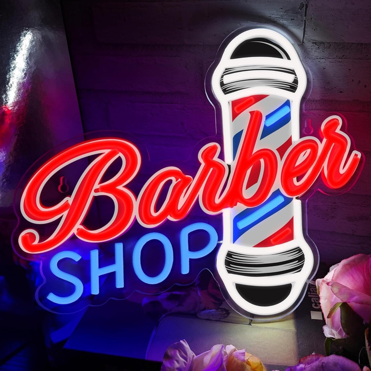 33x39cm USB Powered Barber Shop Neon Sign LED Sign for Hair Salons & Barbershop