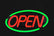 LED Neon Open Sign Remote Controlled W/ 12V Adapter & Chain 58x30cm Ready-Made LED Signs