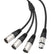 60cm Balanced XLR Splitter Cable 1 Female to 3 Male AV Cables