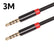 4 Pole 3.5mm Stereo Aux Male to Male Fabric Cable AV CABLES