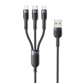 Yesido 3A 3-in-1 Charging Cable USB Type-C 8pin Micro-USB For Iphone Samsung Mobile Accessories