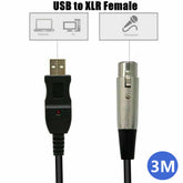3M USB to XLR Female Microphone Cord AV Cables