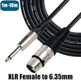 XLR Female to TS 6.35mm 6.5mm Male Mono Cable AV Cables