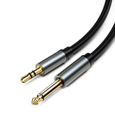 Gold 3.5mm Stereo To 6.35mm Mono 1/4 inch Amplifier Guitar AV Cables