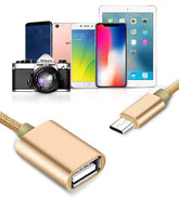 USB Type-C OTG Adapter Cable USB C Male to Type-A Female Mobile Accessories