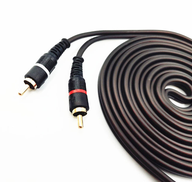EVERTECH Dual 6.35mm 1/4 TS Mono Male to Dual 2 RCA Male Leads Audio AV Cables
