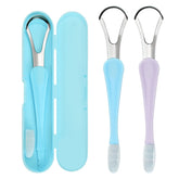 Stainless Steel Tongue Tounge Cleaner Scraper W/ Toothbrush Hygiene 2 in 1 Kit Home Essentials