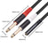 30cm 3.5mm AUX TRS Female to Dual 6.35mm Mono (ES23) TS Male Splitter AV Cables
