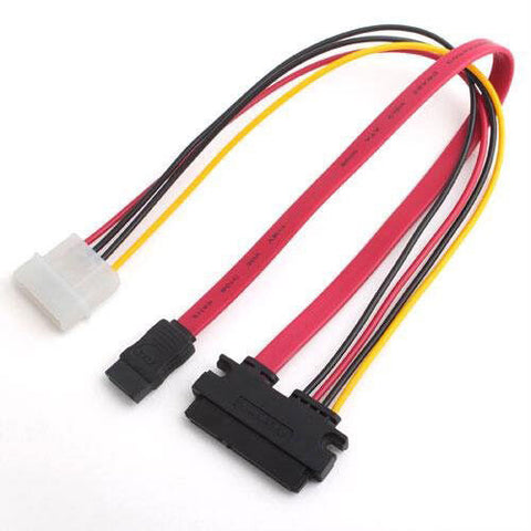 48cm SATA 7+15 22 Pin Splitter Cable (LS77) HDD Data 4 Pin Power Supply Adapter