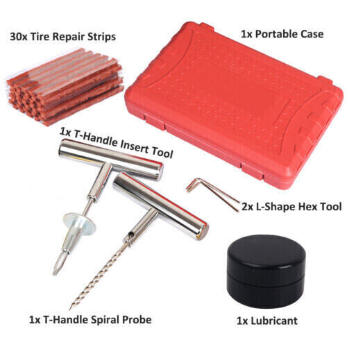Tyre Puncture Repair 37PCS Kit (JS78) Tire Recovery Car 4WD Offroad Plugs Tool