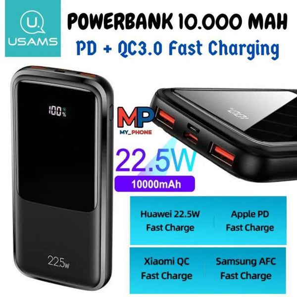 USAMS Power Bank 10000mAh Quick Charging Battery For phone