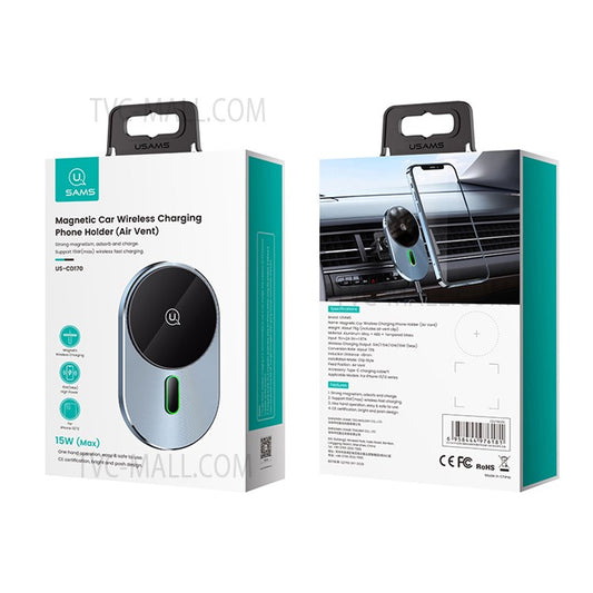 USAMS Magnetic Wireless Charger Air Vent Phone Holder