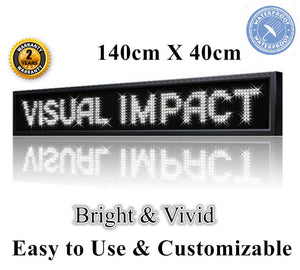 OUTDOOR WHITE Colour Programmable  Message Sign 140 x 40 cm
