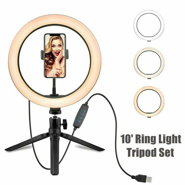10' 14' 18' 21' RING LIGHT with Table Floor Tripod LED White RGB Ring Lights