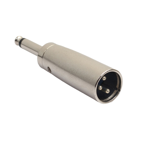 3 pin XLR Male to Mono 6.35mm Adapter 1/4” Inch Male Microphone Audio Connector