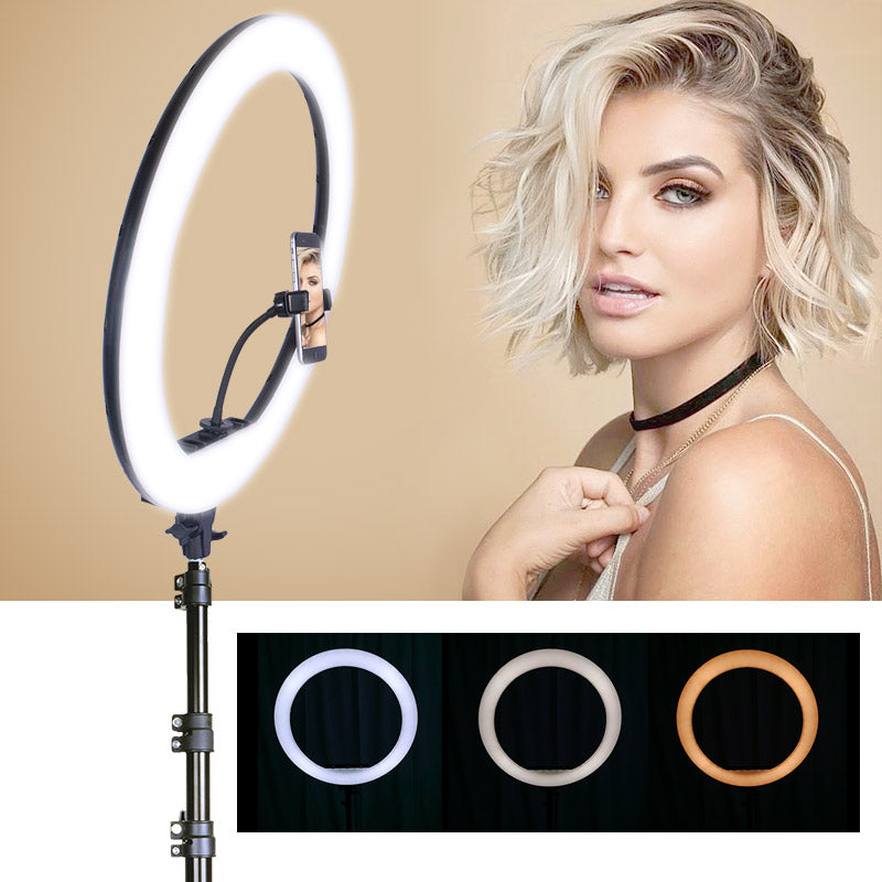 21 Inch 53cm LED Ring Light 3000-6000K Dimmable with 2m Stand – Evertronics