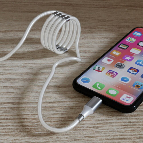 1.8M Magnetic Absorption Fast Data Charging Lightning or Type-C Cable