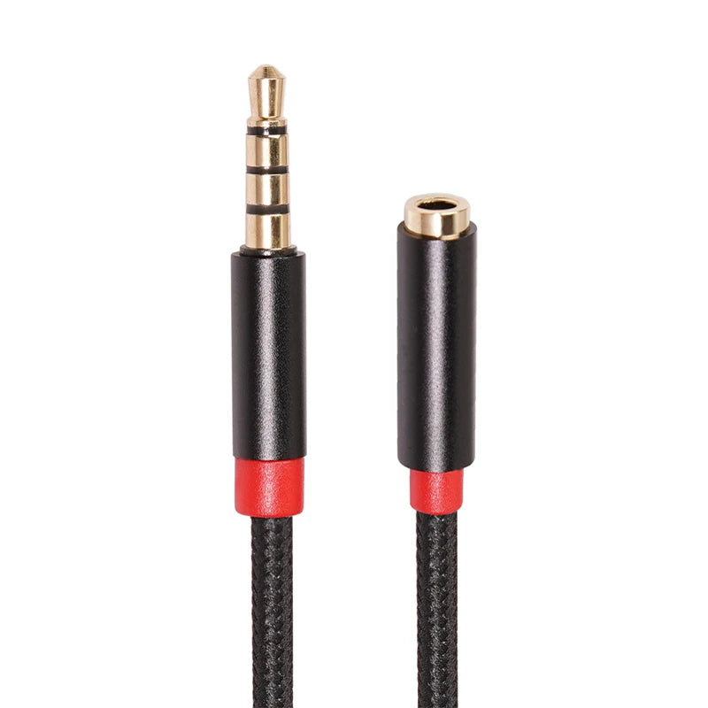 4 Pole 3.5mm Aux Extension Cable cord Male to Female