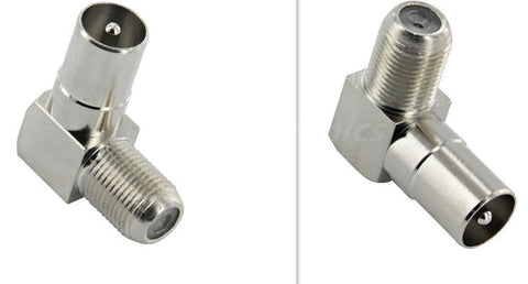 F Type Female to PAL Male Right Angle Connector