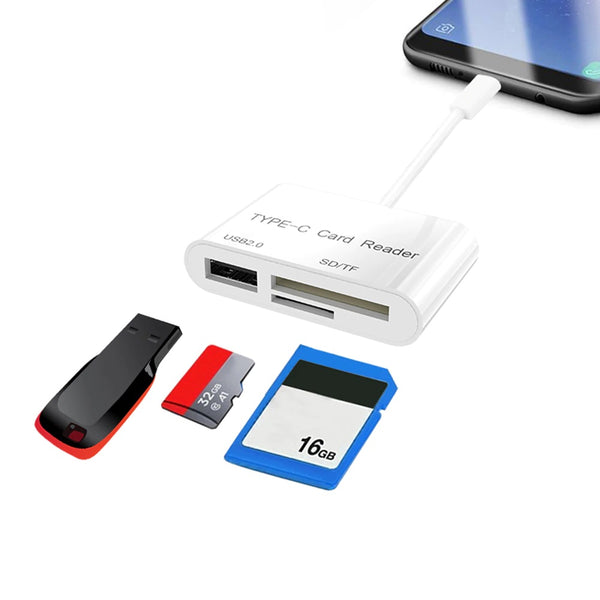 Type-C 3 in 1 USB Card Reader Hub for PC Pros