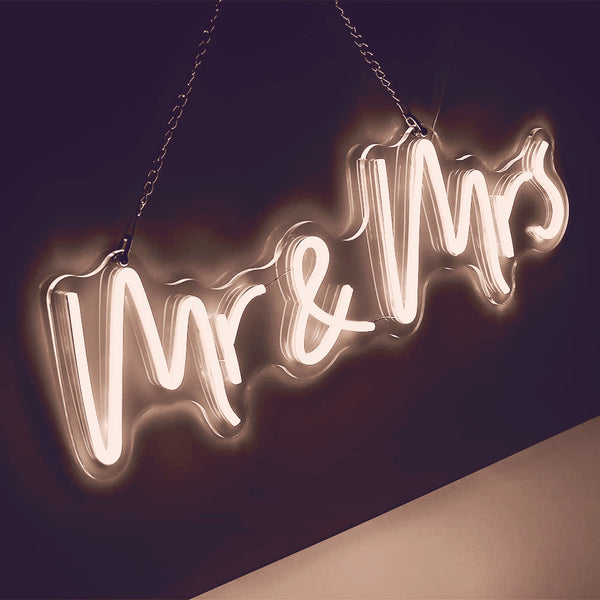 Mr & Mrs LED Sign Neon Wedding Light 12V Bright White