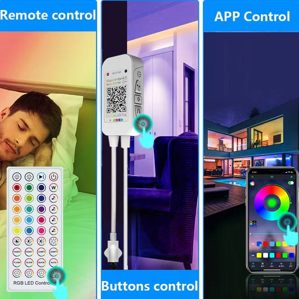 10M 5050 RGB LED Strip Lights Kit Bluetooth Phone App Control Non-waterproof