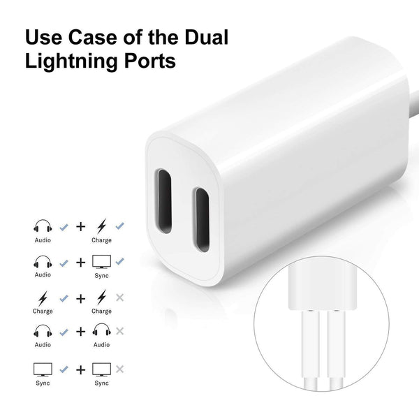Dual 8-Pin Lightning iPhone Adaptor