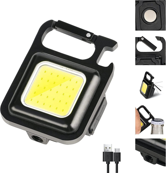 Mini Keychain Rechargeable Cob Waterproof Torch Portable Led Work Light