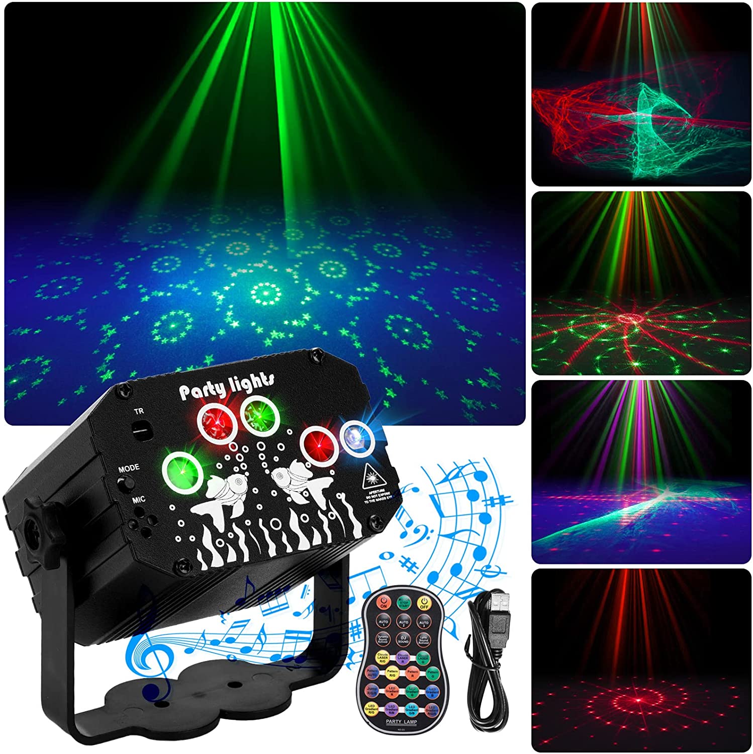 LED Laser Party Lights RG Aurora Effect Strobe with Remote LE5RGB