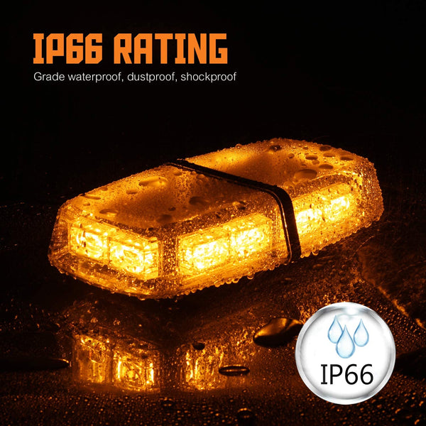 LED Magnetic Amber Warning Light Strobe  Emergency Flashing Beacon 12/24V 36W For Car Pros SC11