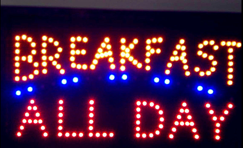 "All DAY BREAKFAST" LED Sign 55x33cm